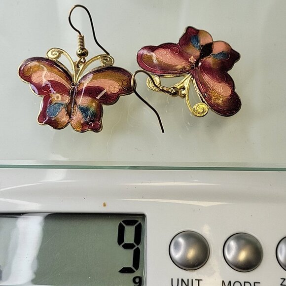 Enamel Butterfly Earrings - Picture 6 of 8